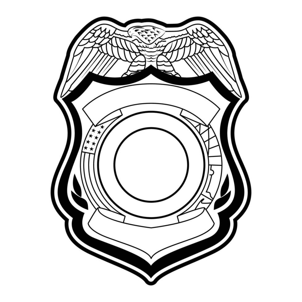 vector illustration of Security Police badge , sheriff badge