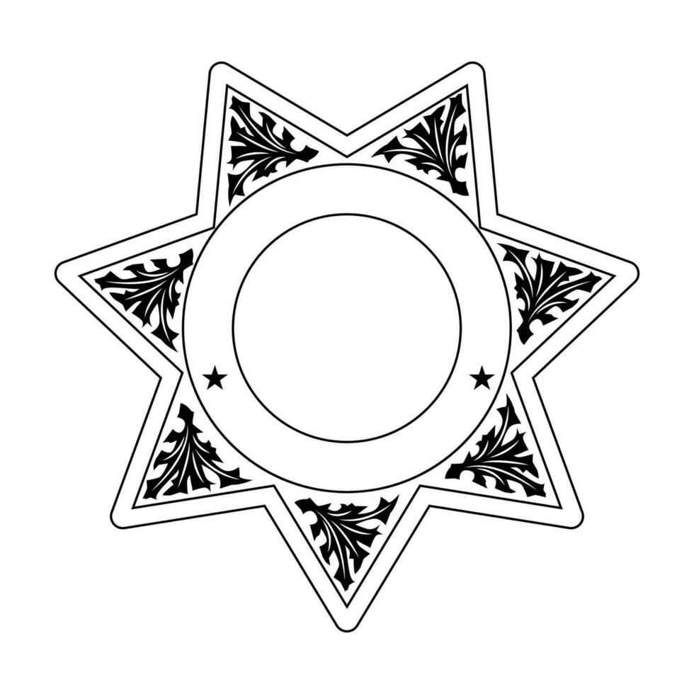 vector illustration of Security Police badge , sheriff badge