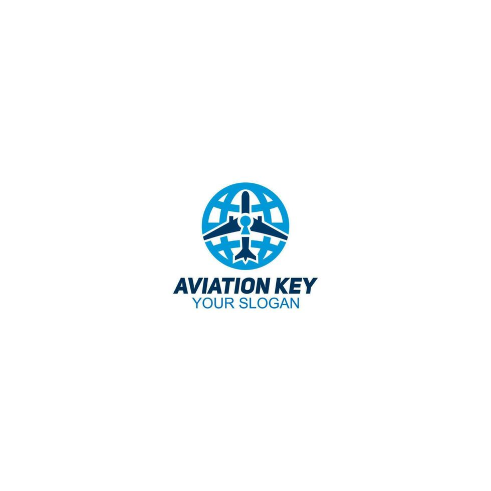 Aviation Key Logo Design vector