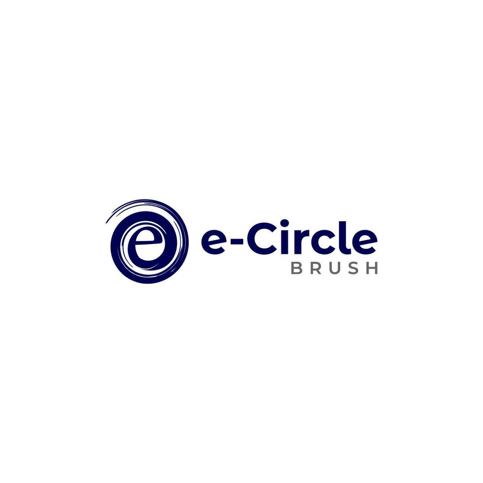 e Circle Brush Logo Design Vector
