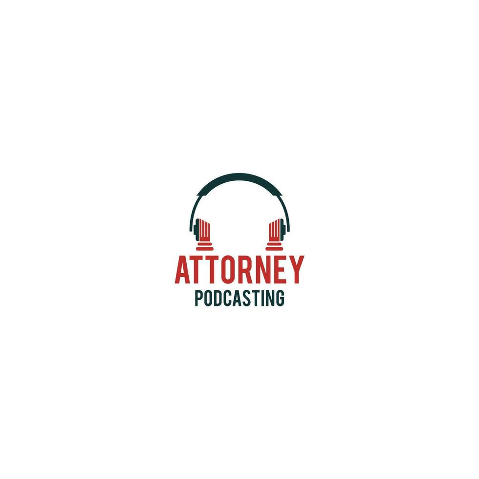 Attorney Podcast Logo Design Vector