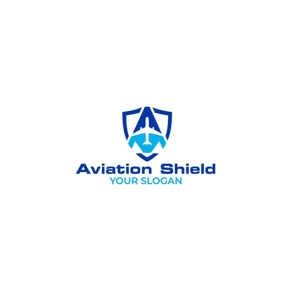 Aviation Shield Logo Design Vector