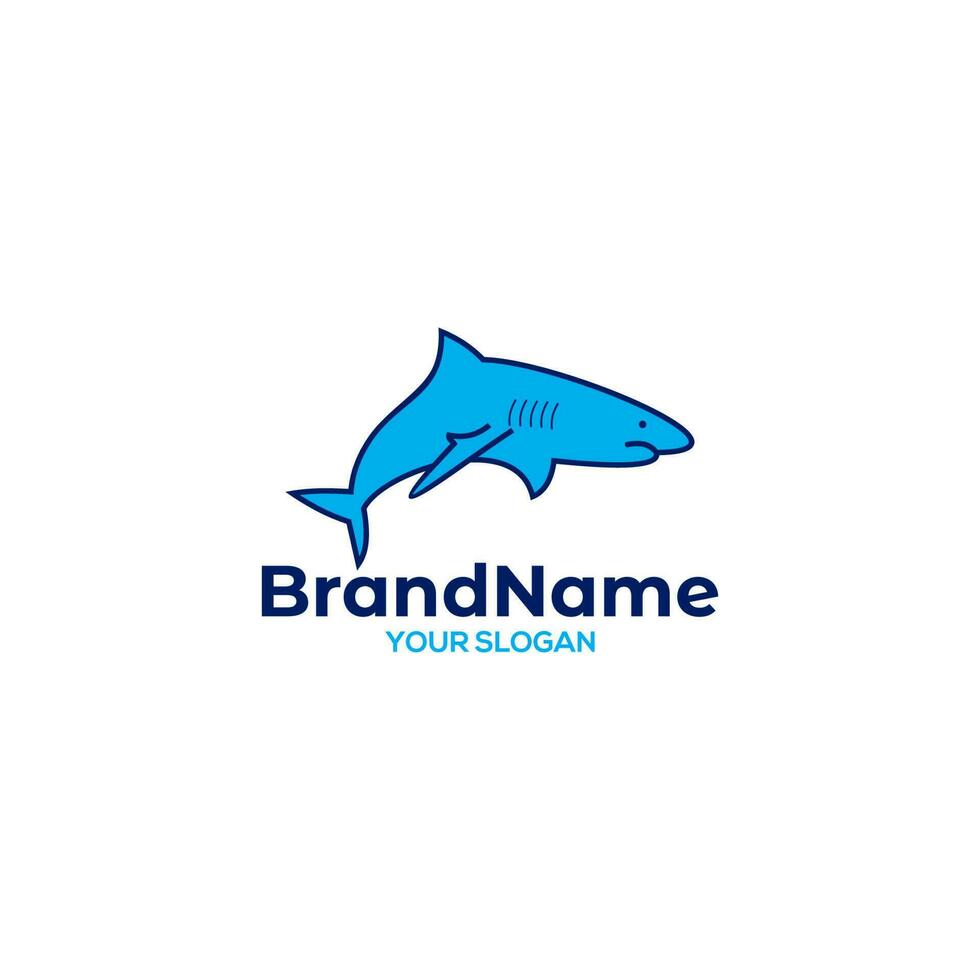 Blue Shark Logo Design Vector