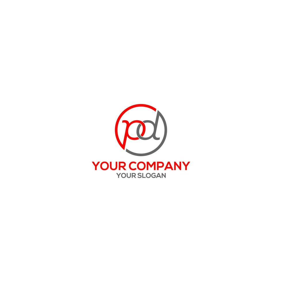 Circle PD Logo Design Vector