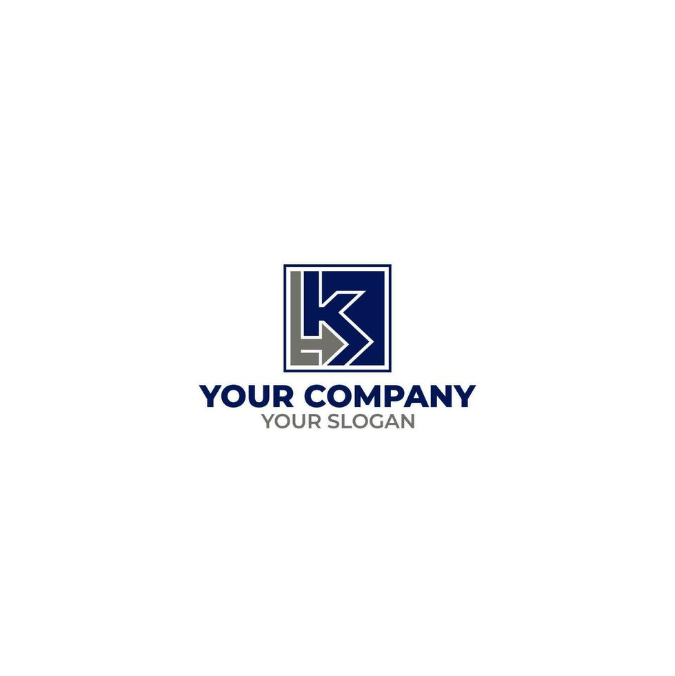 KS Arrow in Square Logo Design Vector