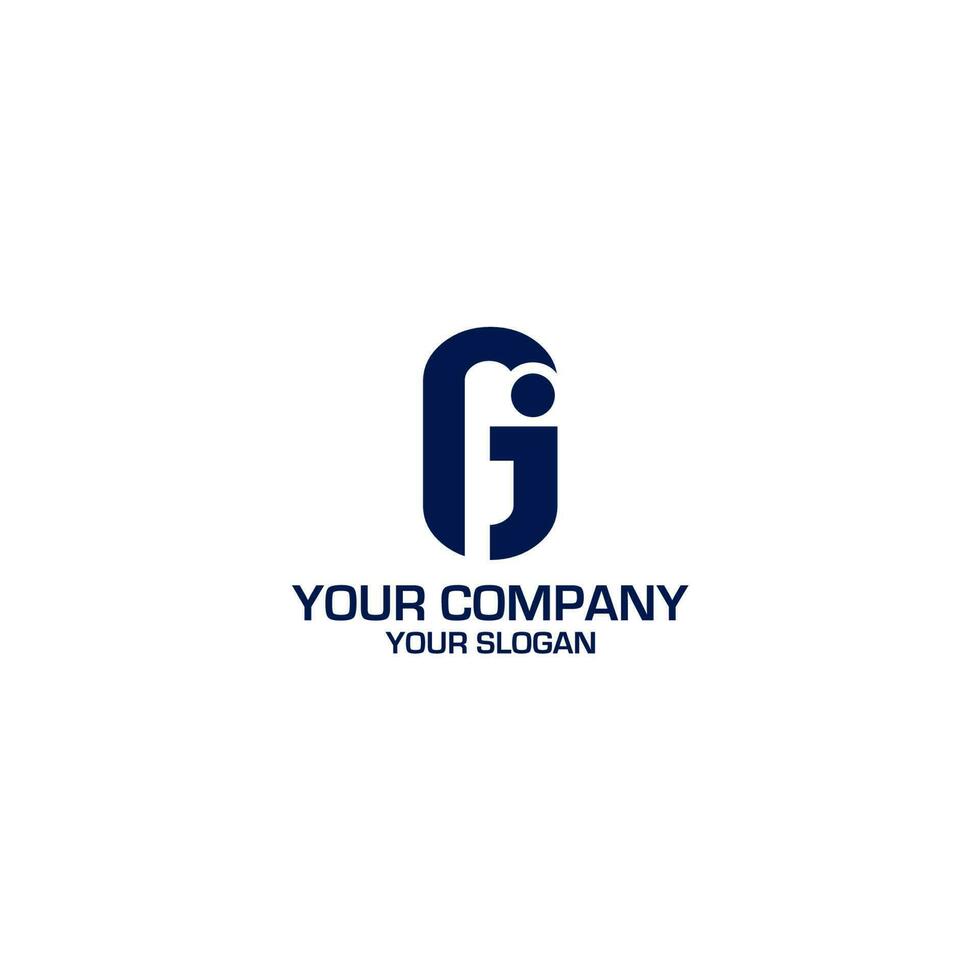 GJ Blue Logo Design Vector