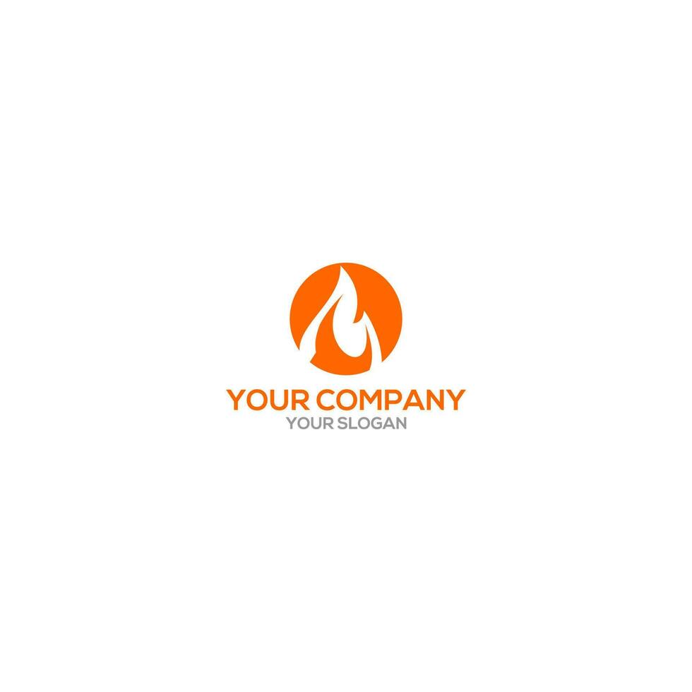 Circle Fire Logo Design Vector