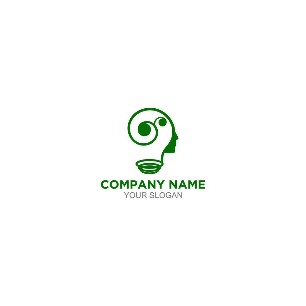 Mind Head Logo Design Vector