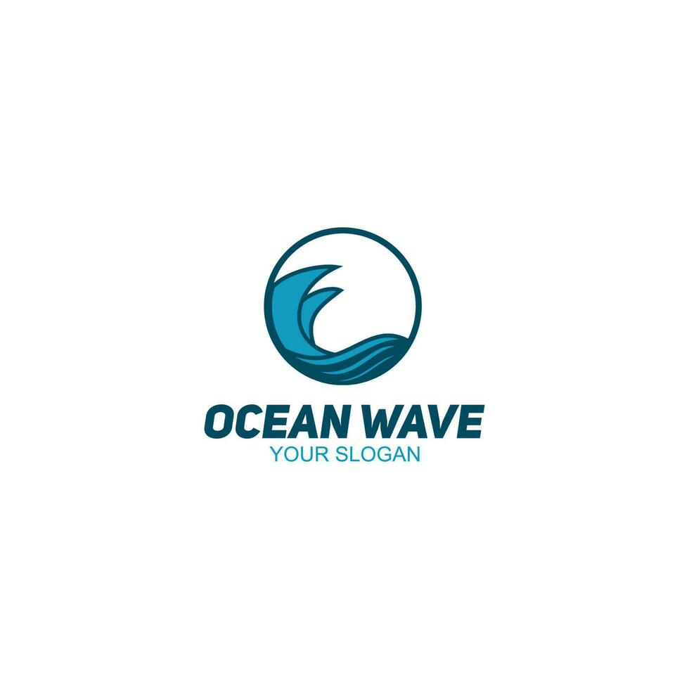 Ocean Wave Logo Design Vector