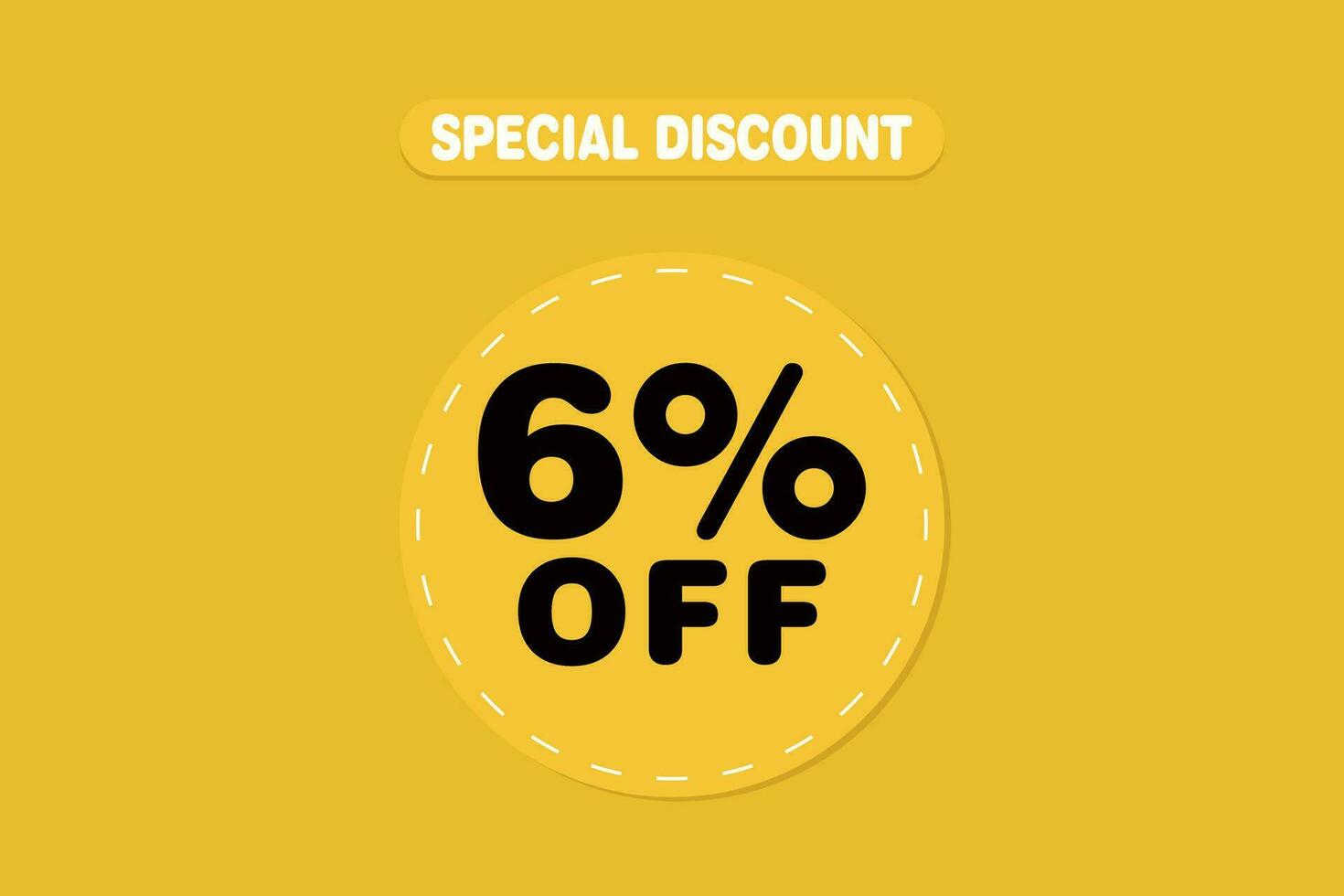 6 percent Sale and discount labels. price off tag icon flat design. vector