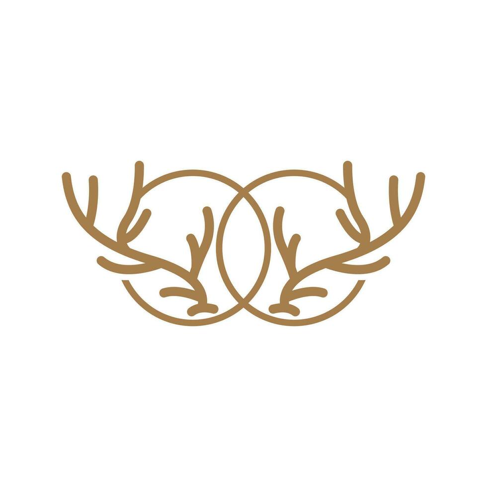 Deer Horn Logo Design Horn Animal Illustration Minimalist Simple Symbol Icon vector
