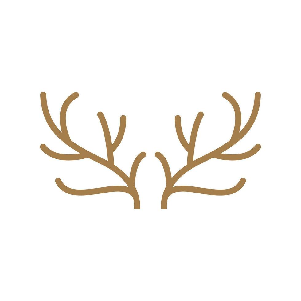 Deer Horn Logo Design Horn Animal Illustration Minimalist Simple Symbol Icon vector