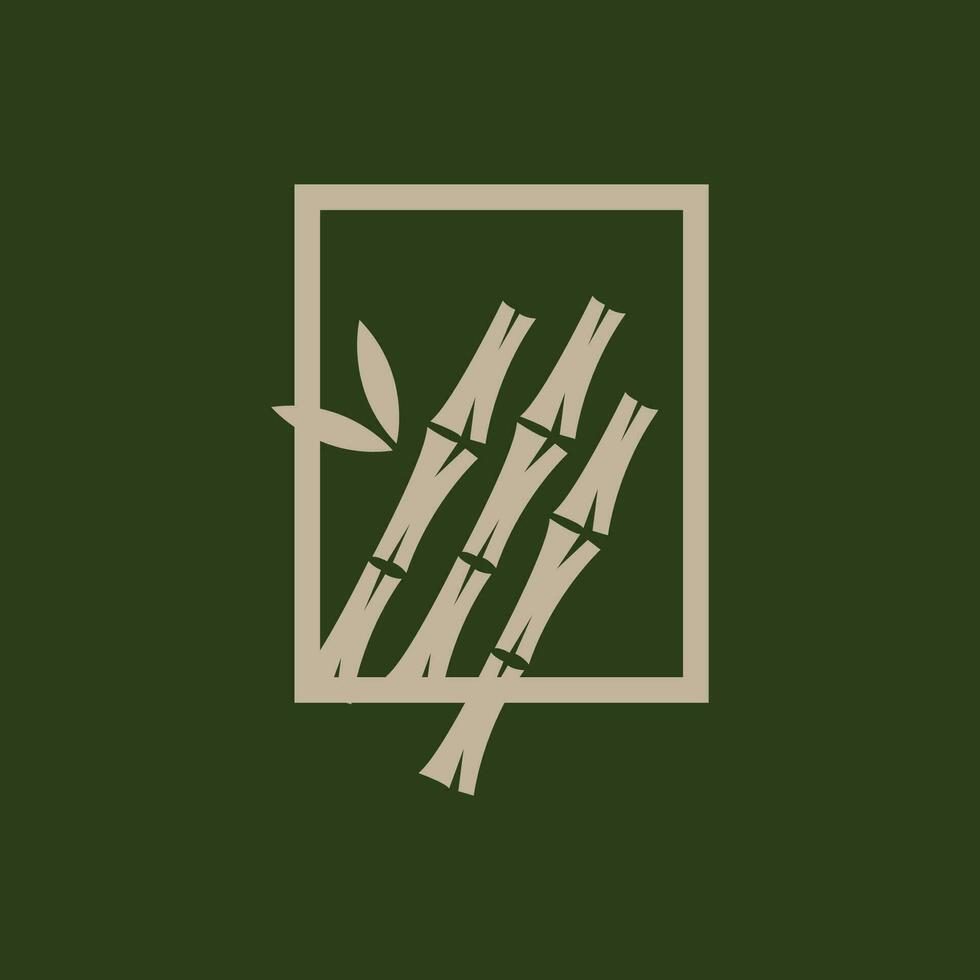 tropical bambú bosque logo, árbol maletero y hoja diseño, vector ilustración símbolo