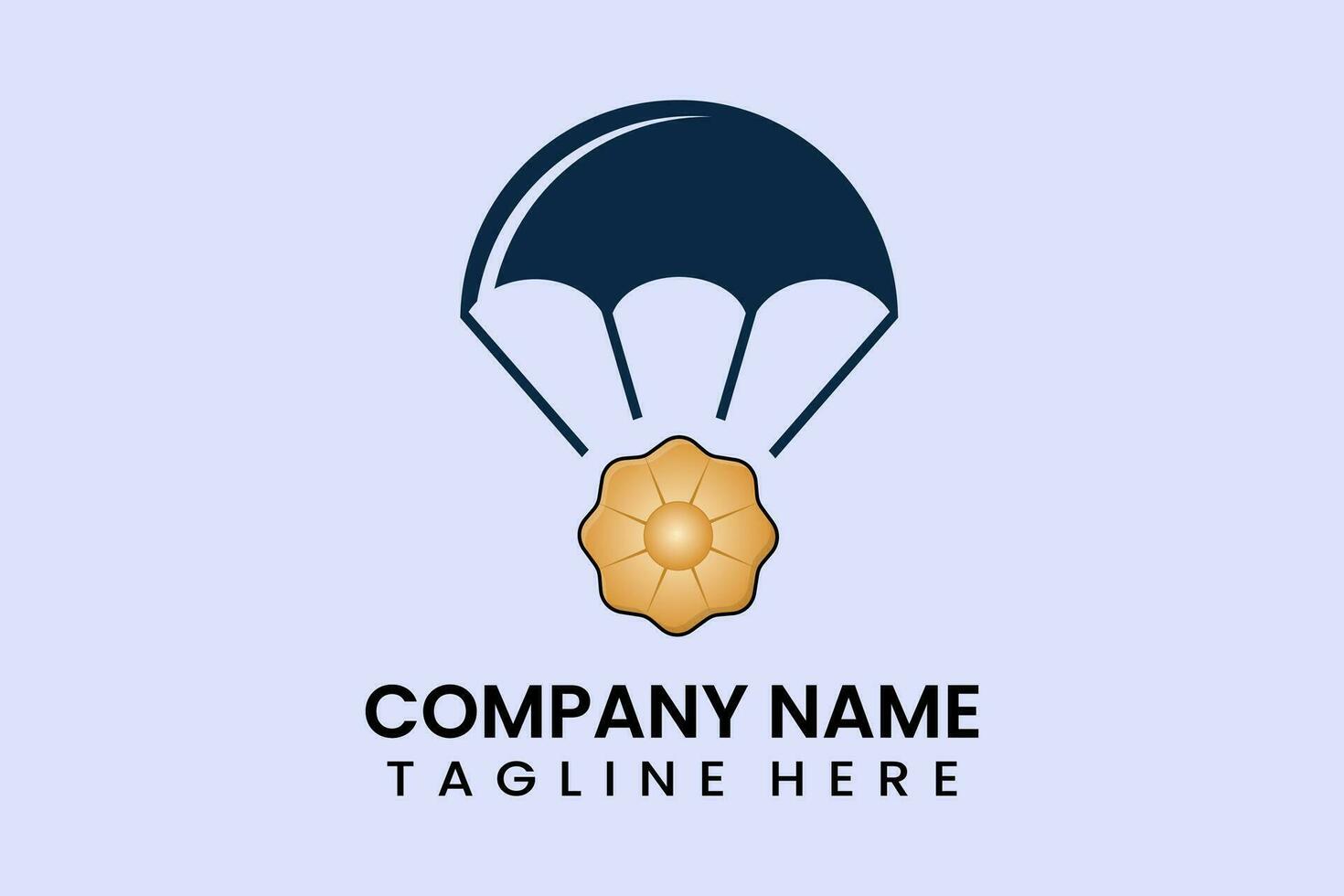 Flat vector parachute balloon bomb logo template