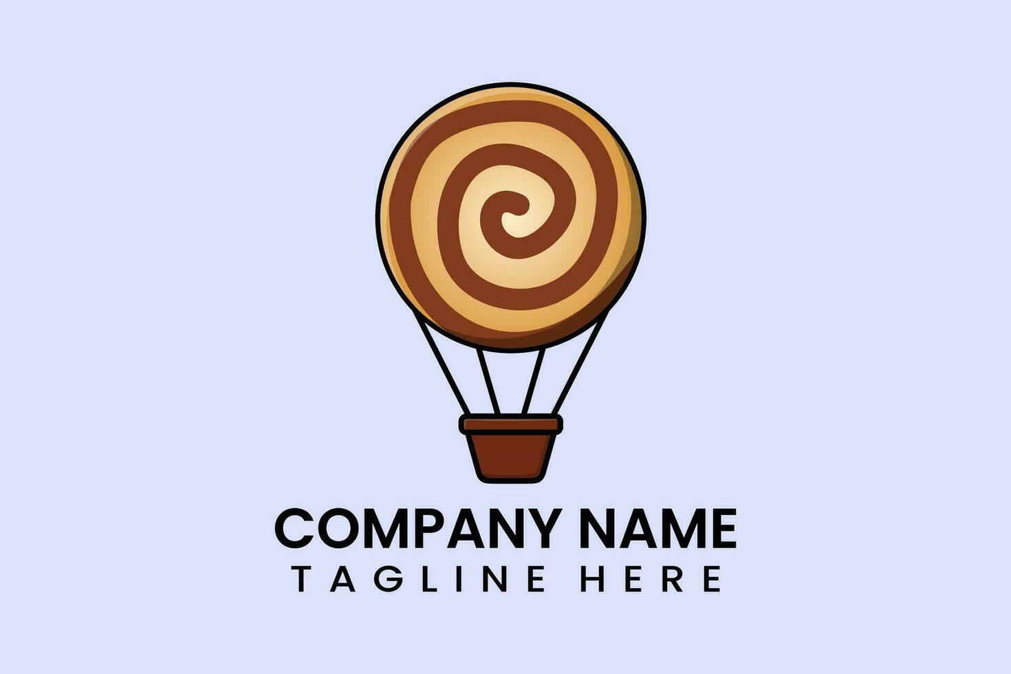 Flat vector parachute balloon bomb logo template