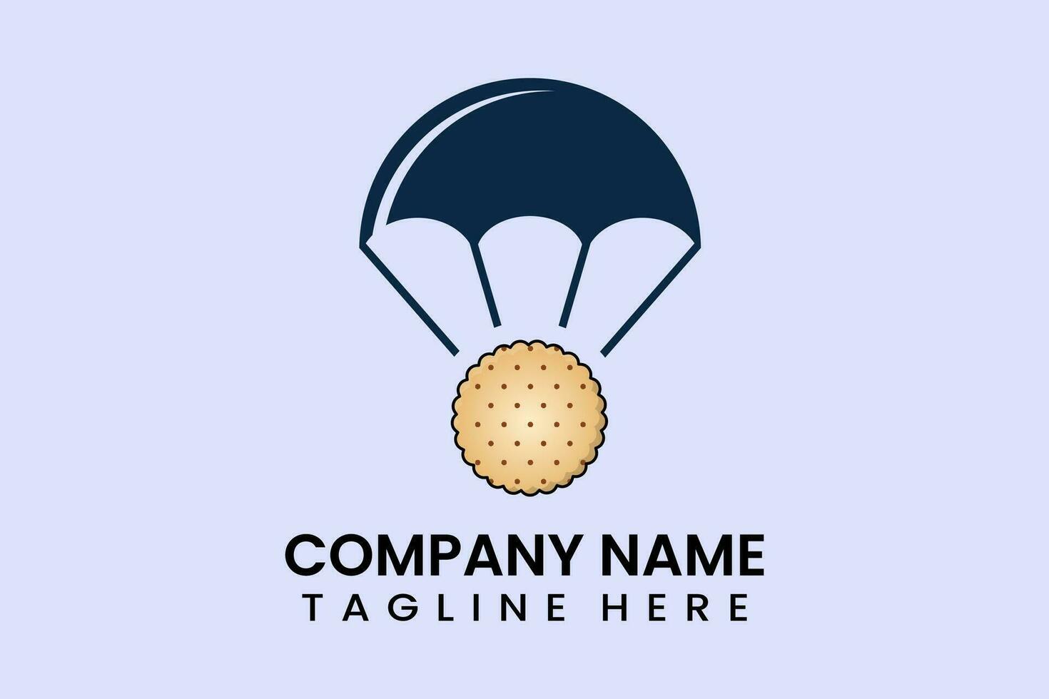 Flat vector parachute balloon bomb logo template