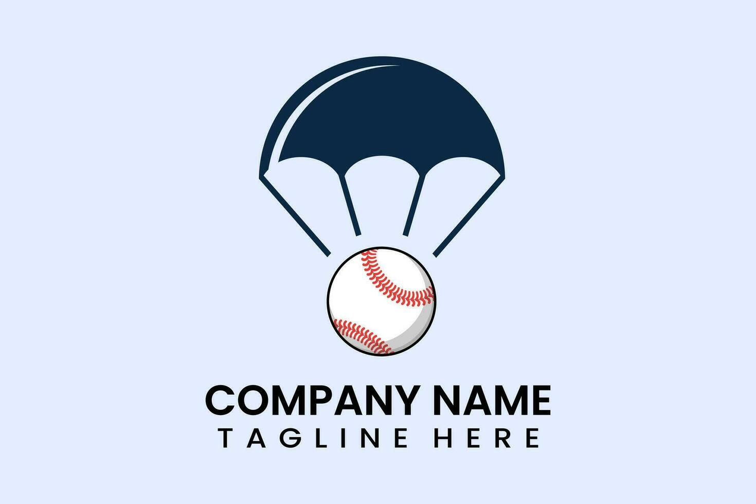 Flat vector parachute balloon ball sport logo