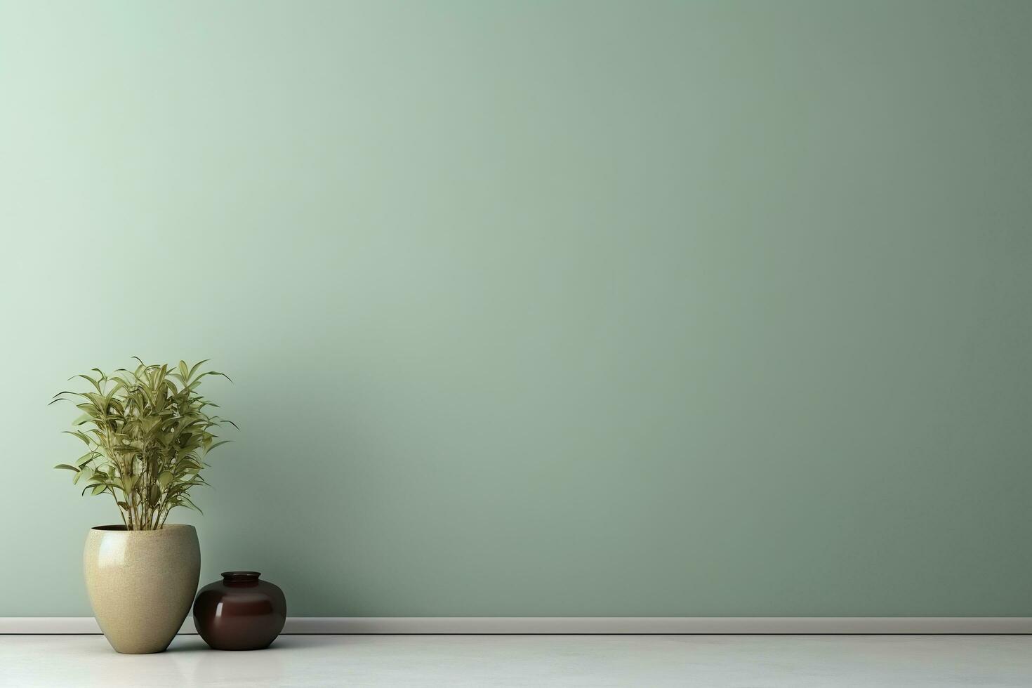 Empty room interior background sage green wall 27822497 Stock Photo at ...