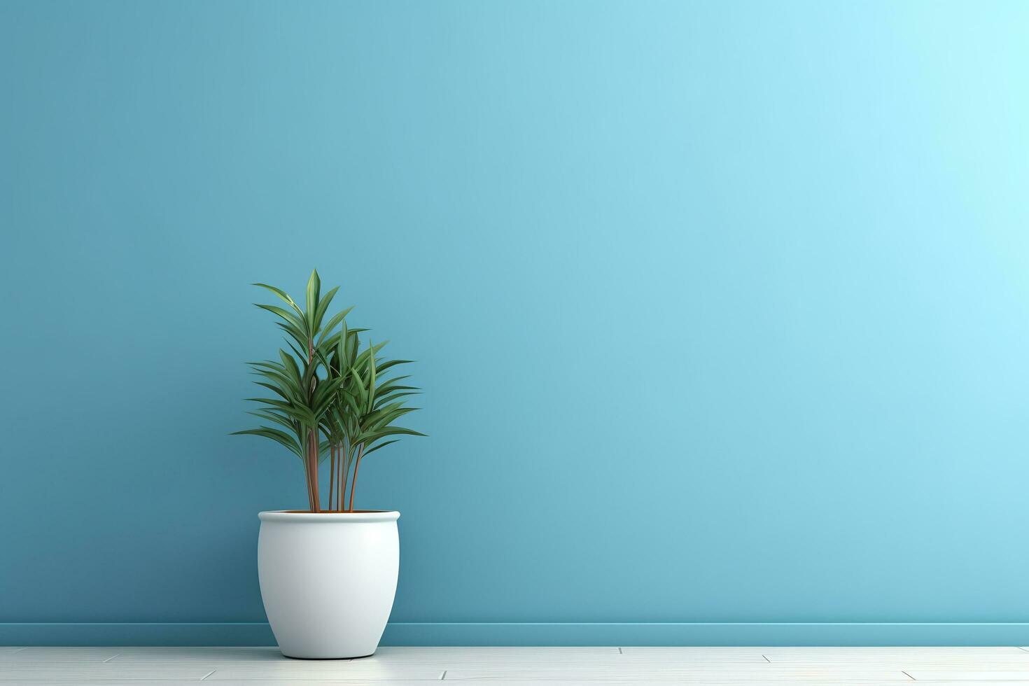 Empty room interior background blue wall photo