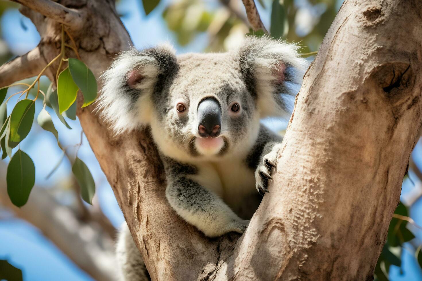View of cute koala in nature photo