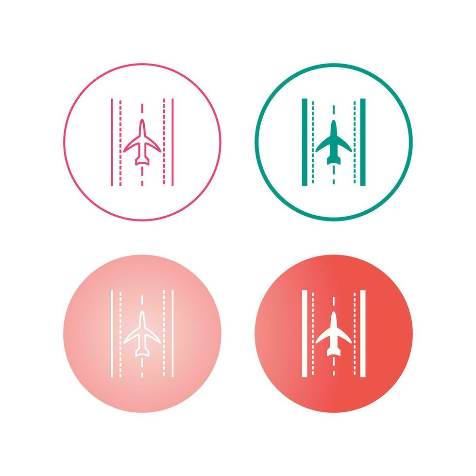 Plane on Runway Vector Icon