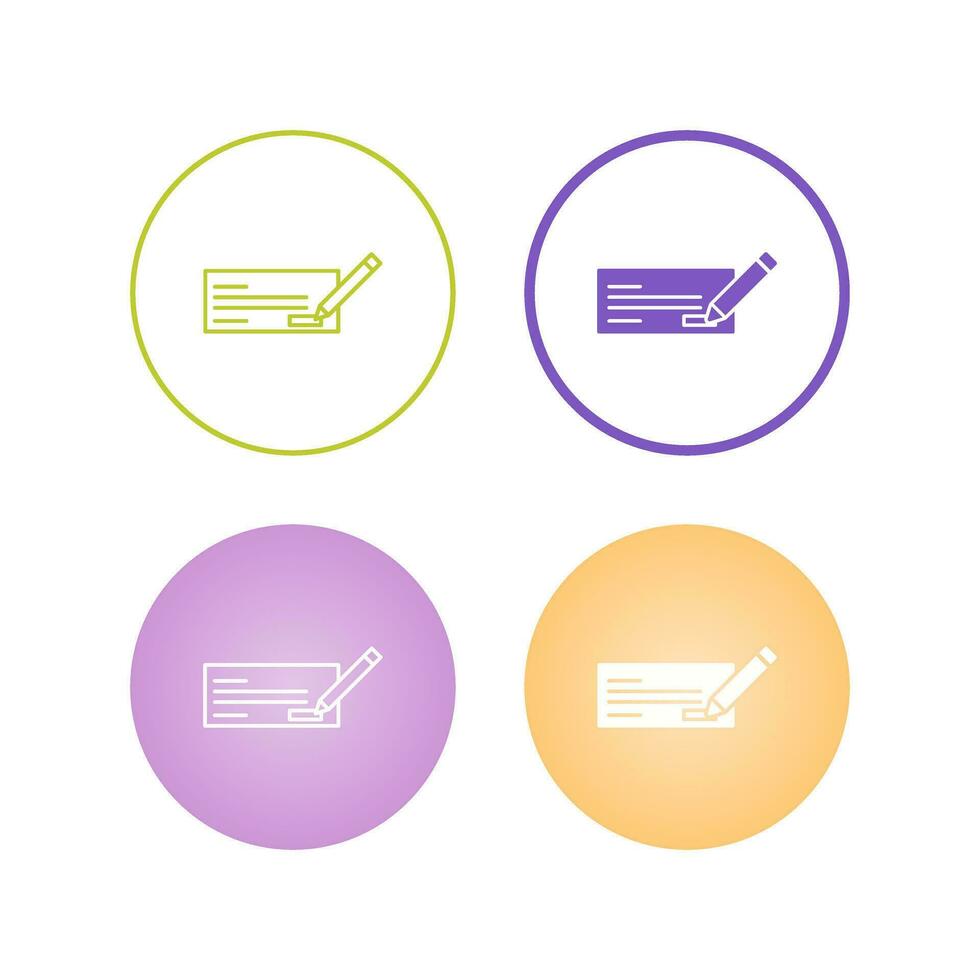 Write Cheque Vector Icon
