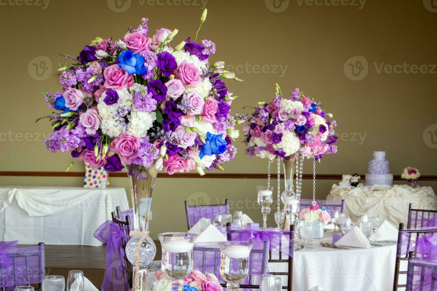 Tables with centerpieces photo