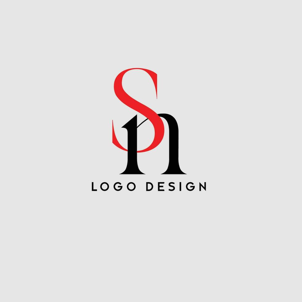 SN initial letter logo vector