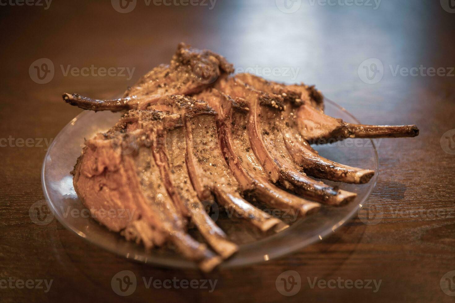 Frenched rack of lamb photo