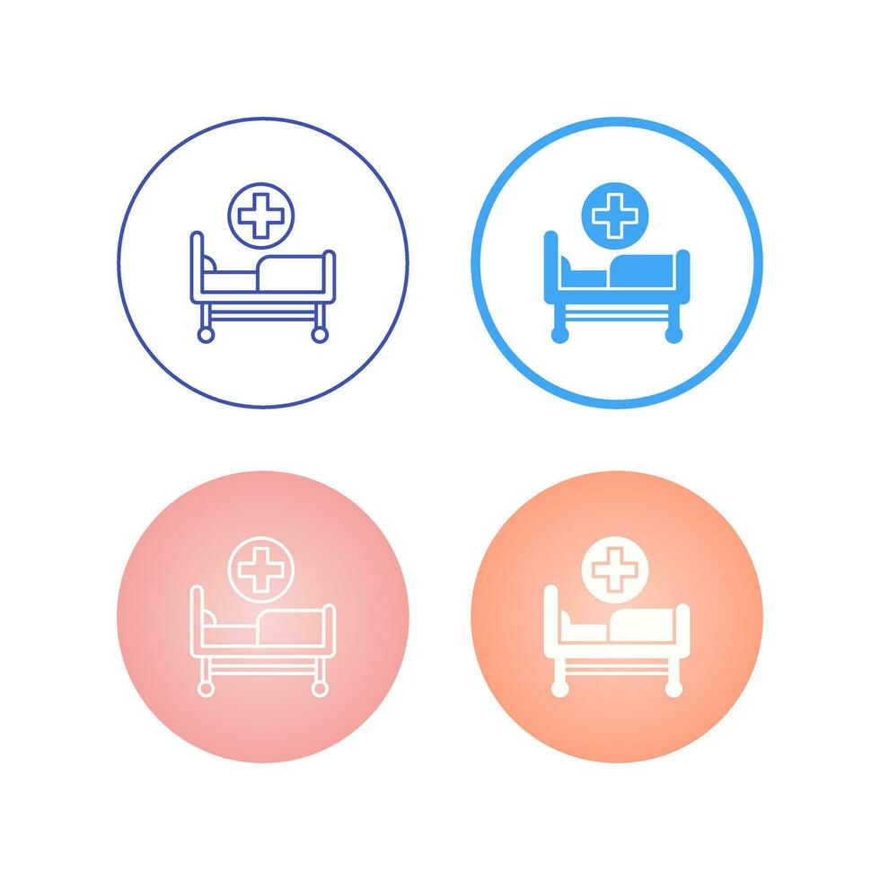 icono de vector de cama de hospital