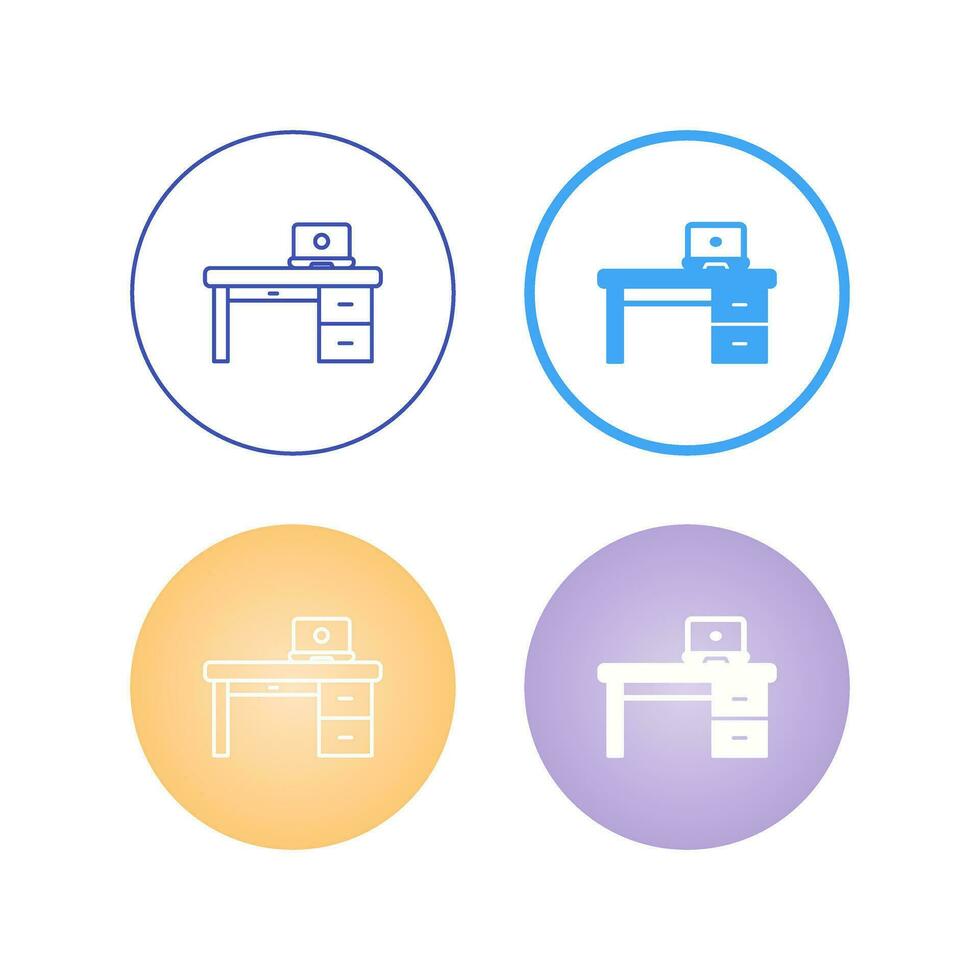 Office Desk Vector Icon