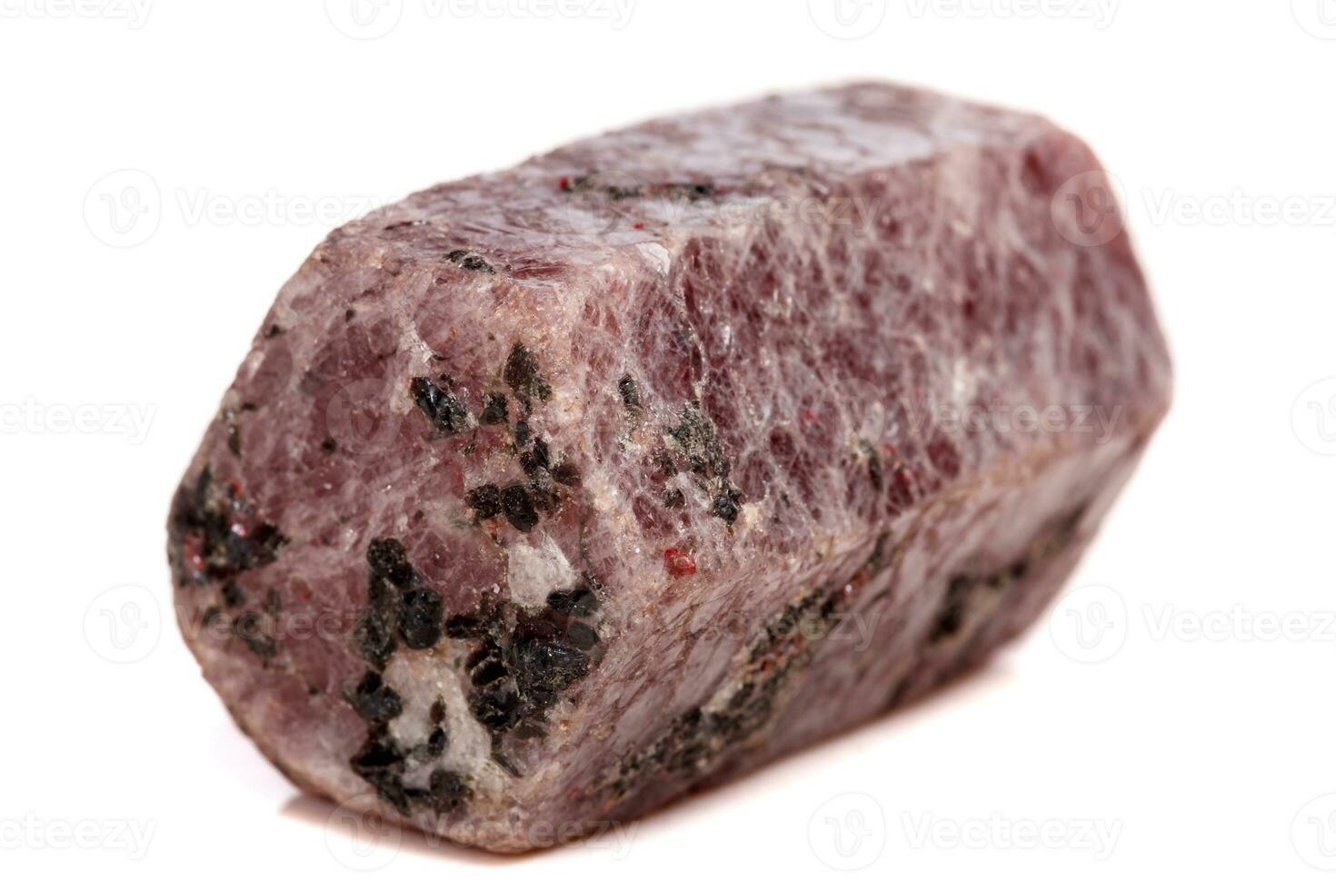 Macro mineral stone Ruby in the breed a white background photo