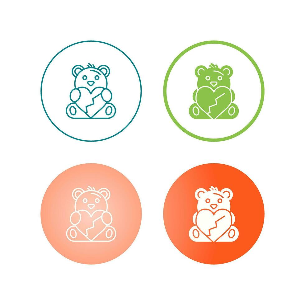 icono de vector de oso de peluche