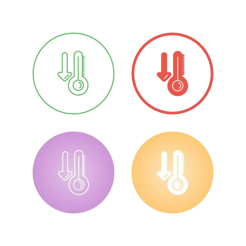 icono de vector de baja temperatura