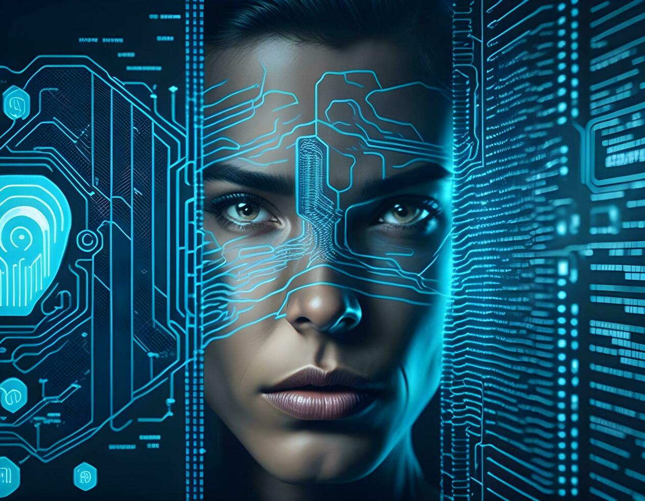 Internet security protection from hacker attacking Cyber attack ai generate photo