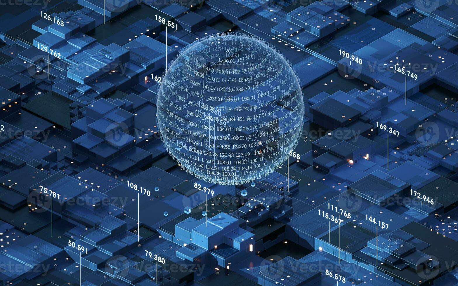Big data and data center, 3d rendering. photo