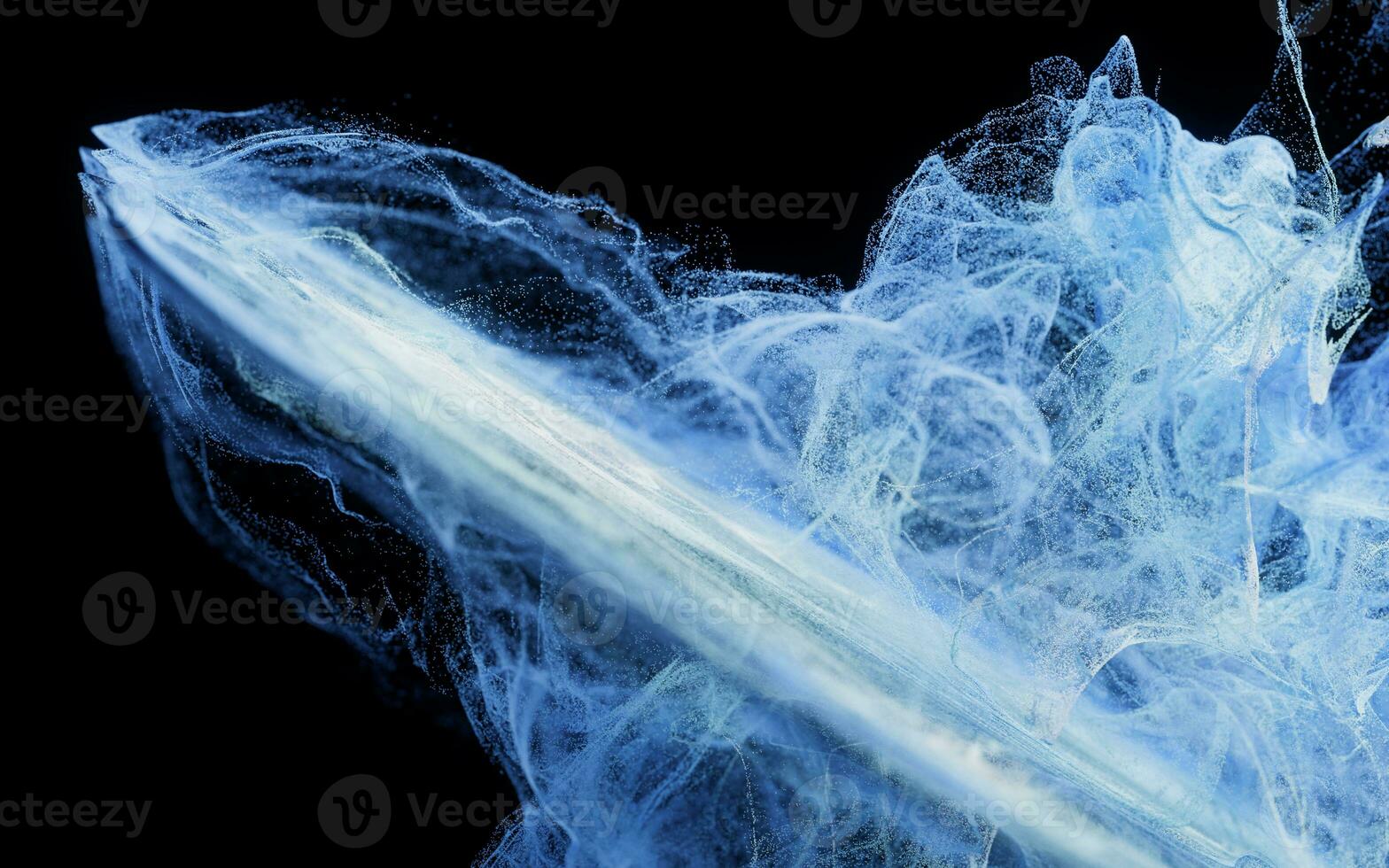 Flowing particles, wave pattern background, 3d rendering. photo