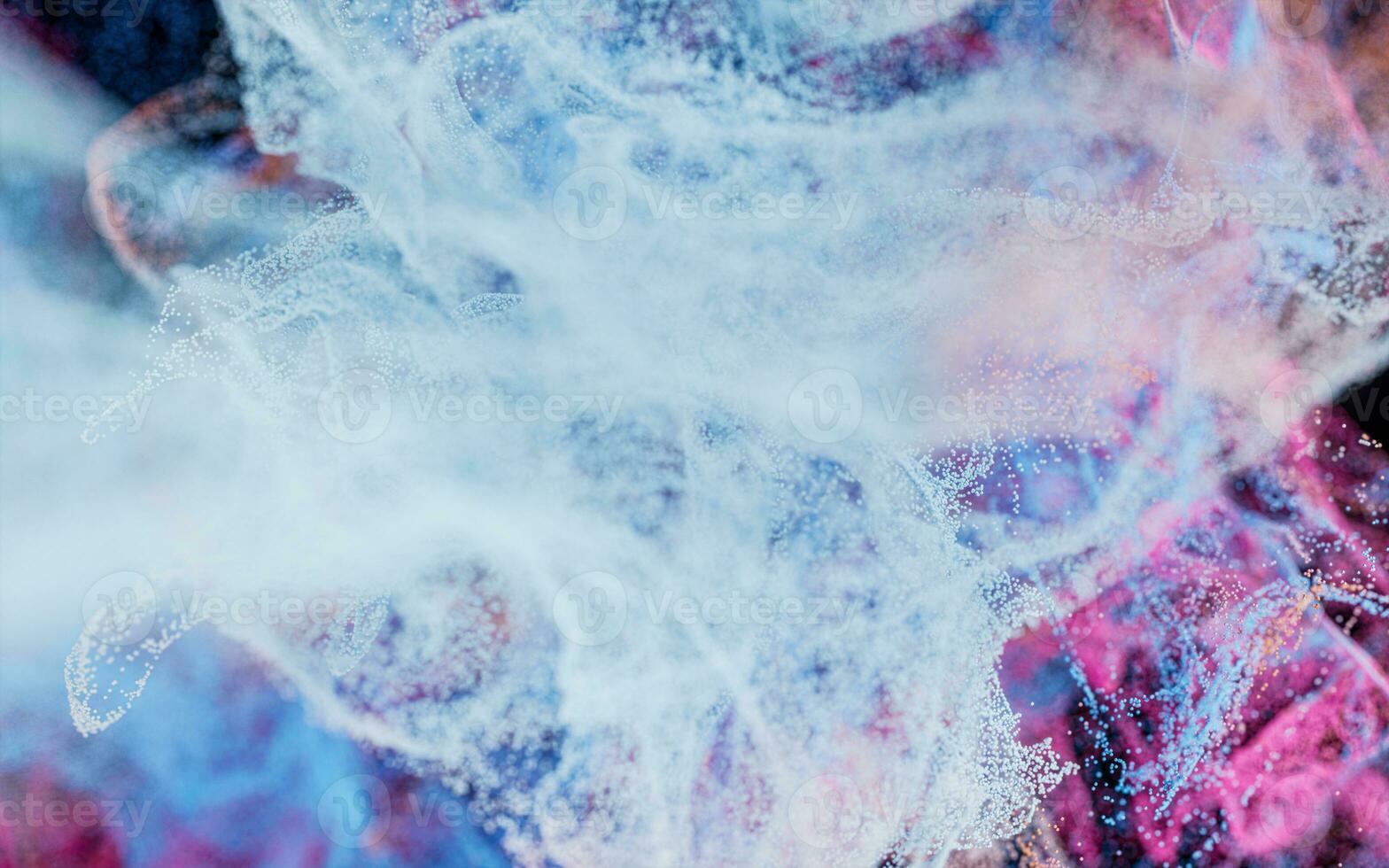 Wave pattern particles, abstract particle background, 3d rendering. photo