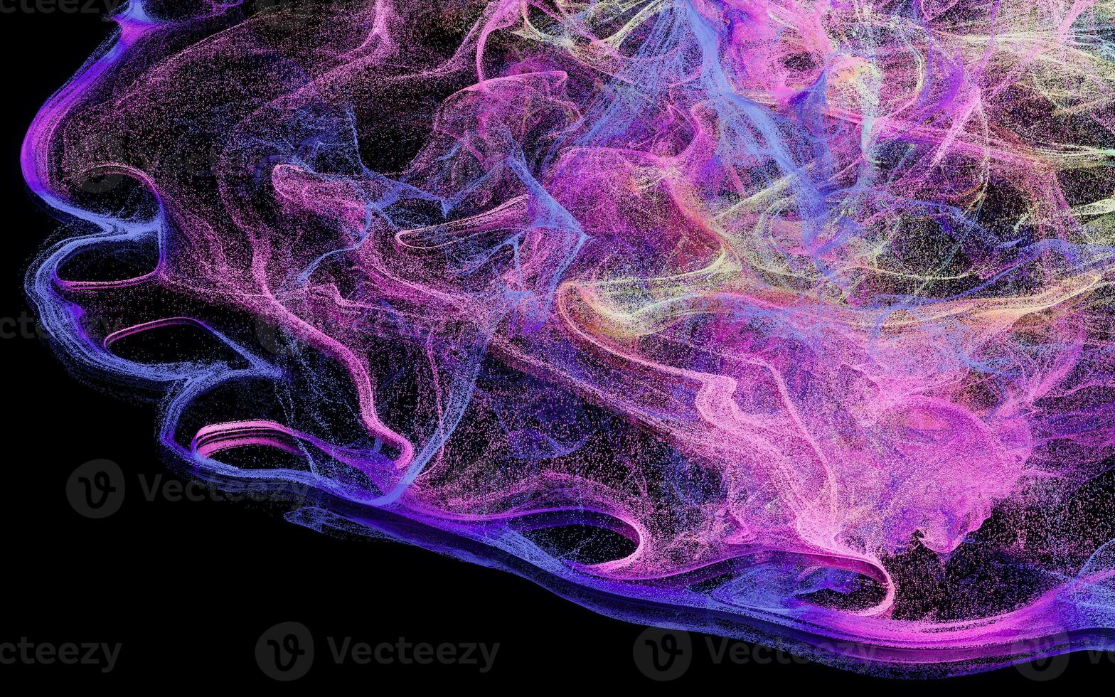 Flowing particles, wave pattern background, 3d rendering. photo
