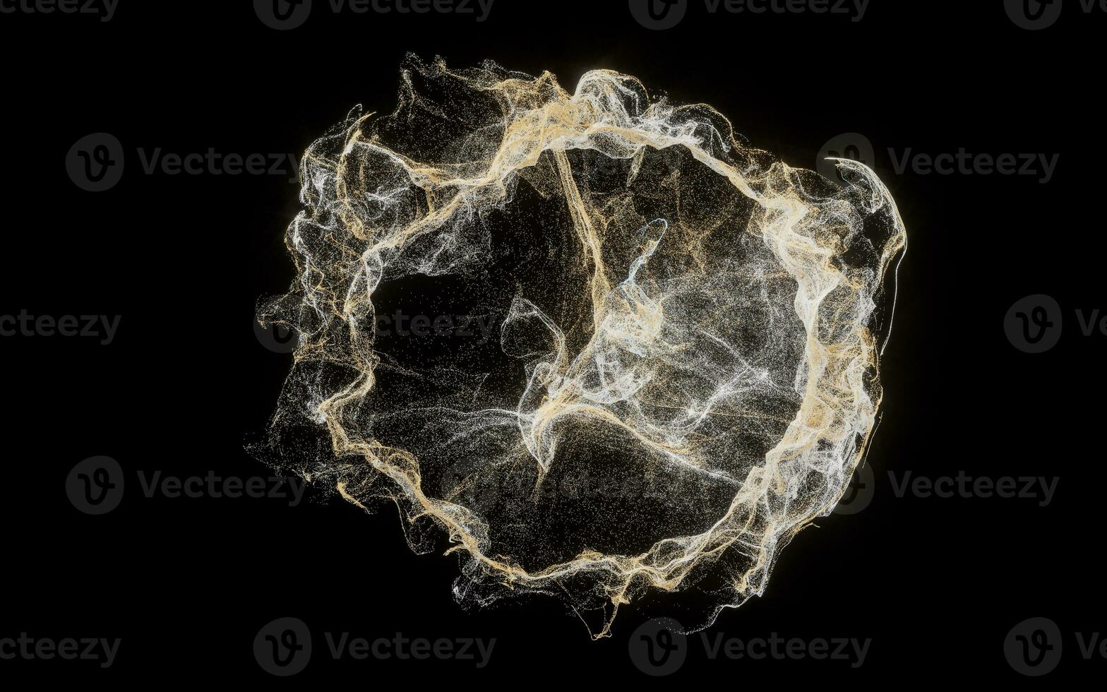 Wave pattern particles, abstract particle background, 3d rendering. photo