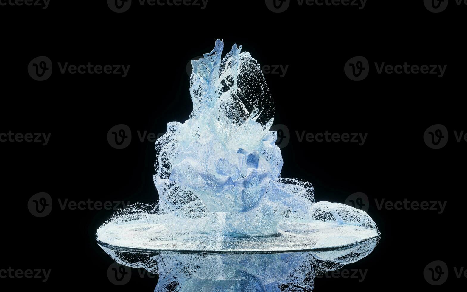Flowing particles, wave pattern background, 3d rendering. photo