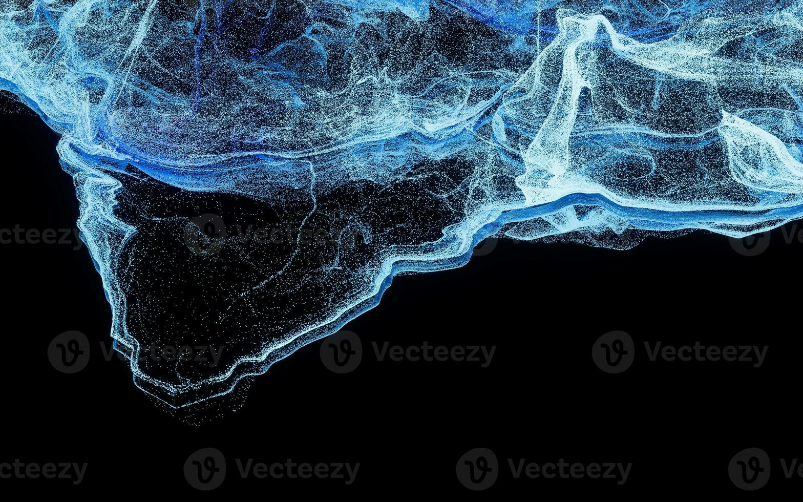Flowing particles, wave pattern background, 3d rendering. photo