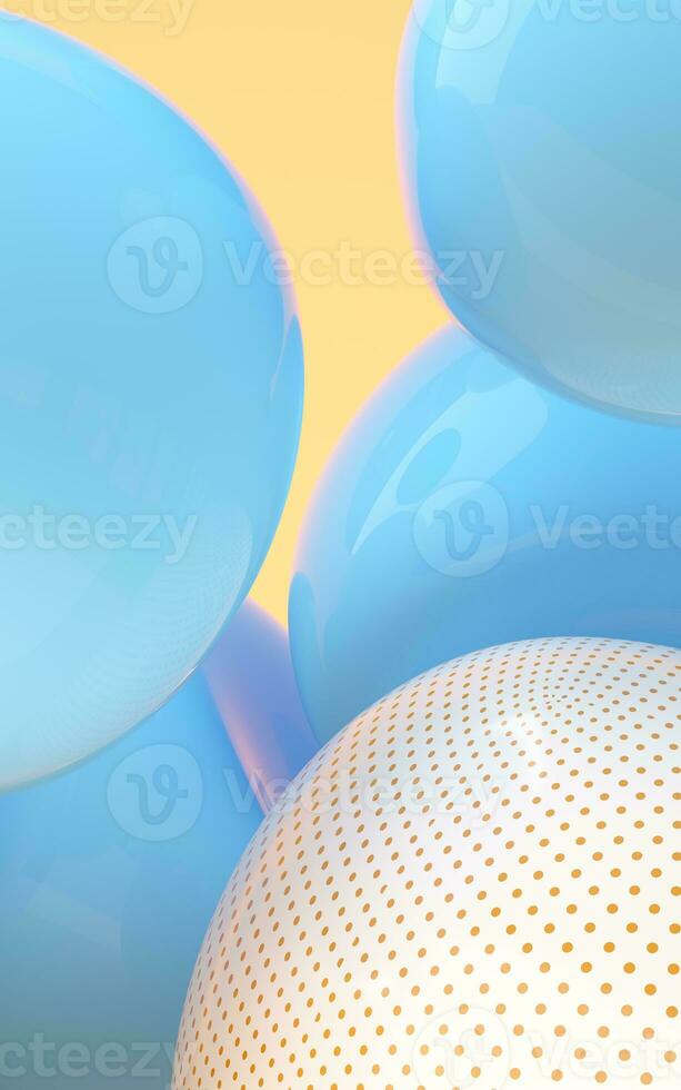 Bouncy and abstract balls, 3d rendering. photo
