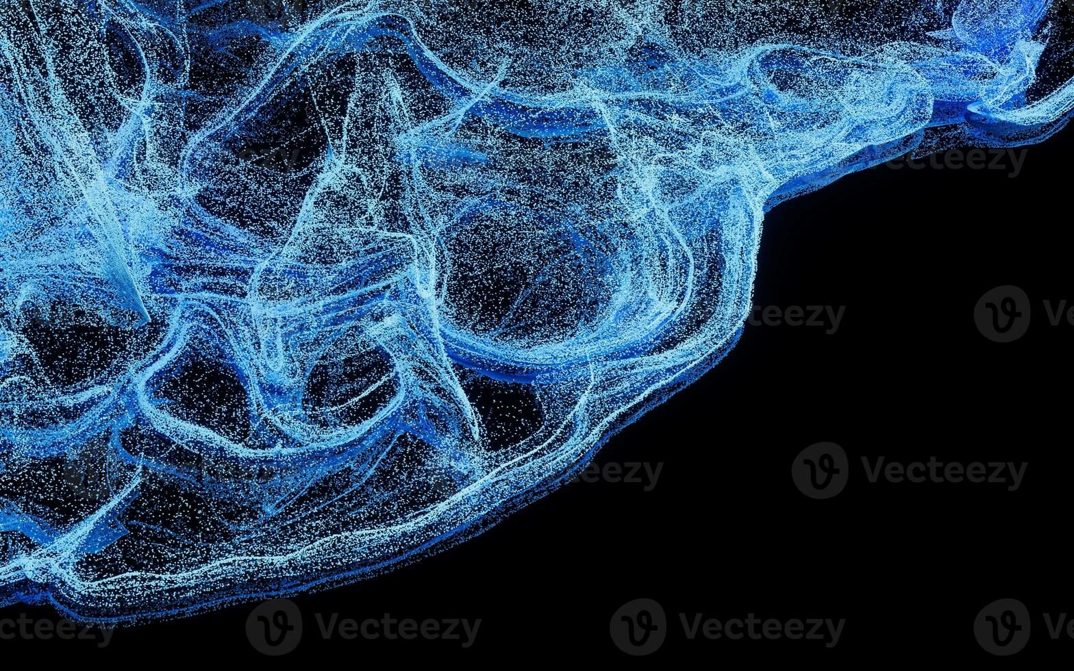 Flowing particles, wave pattern background, 3d rendering. photo