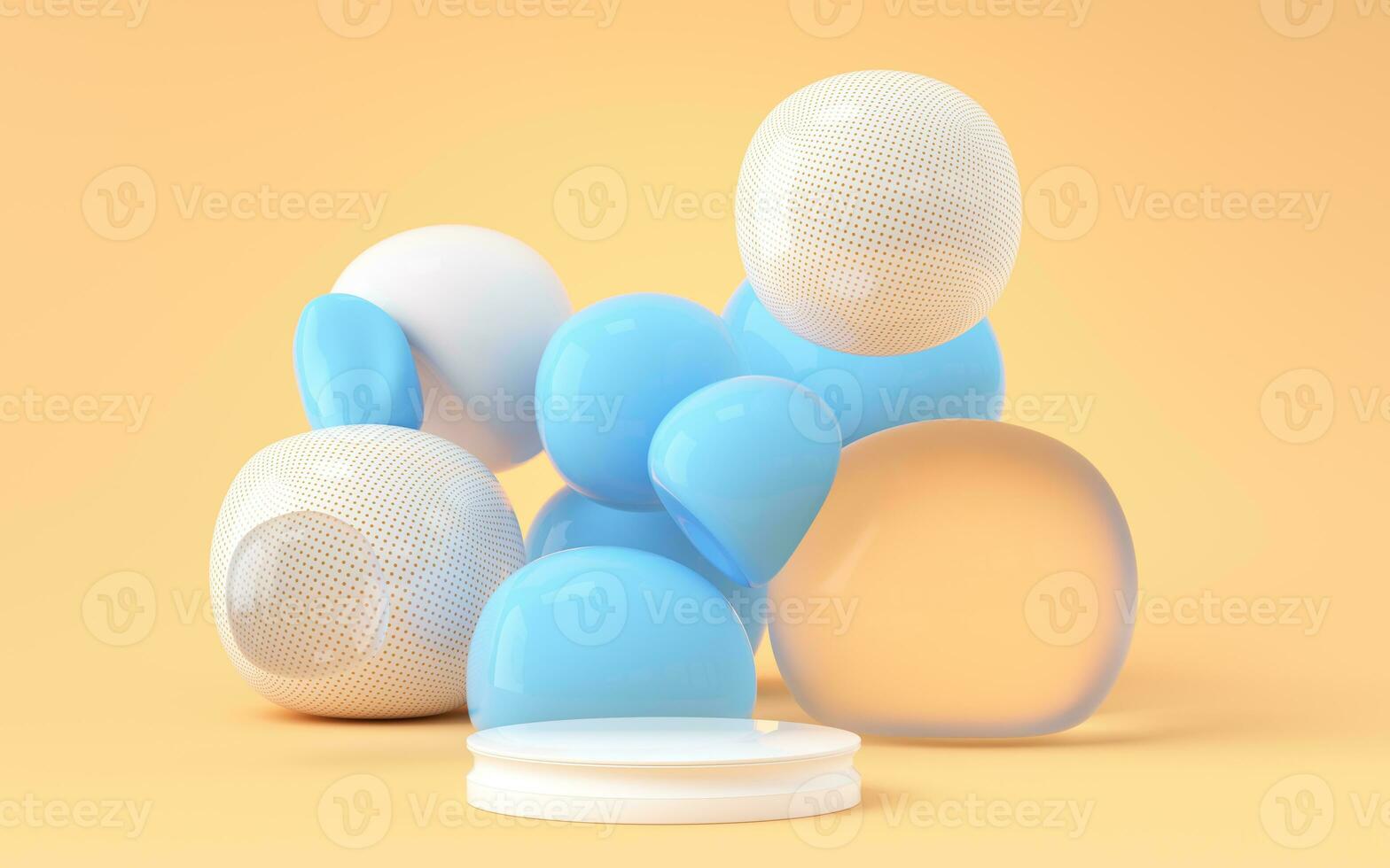 Bouncy and abstract balls, 3d rendering. photo