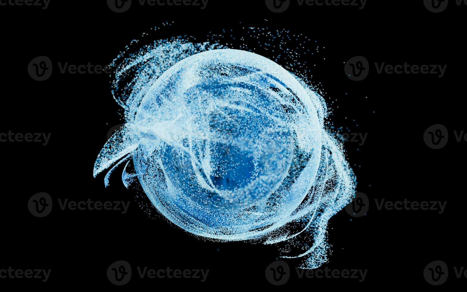Wave particles, fantasy background, 3d rendering. photo