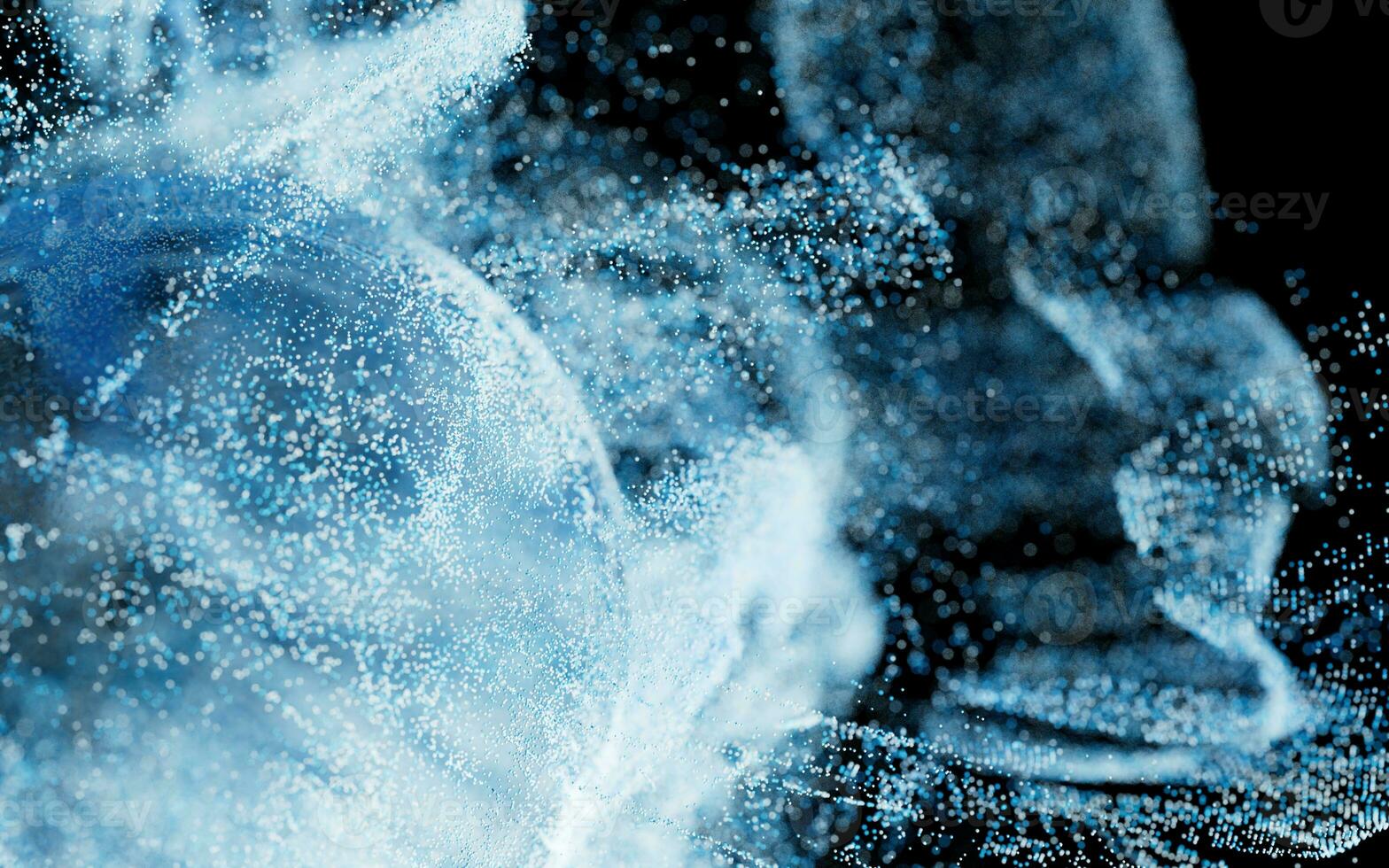 Wave particles, fantasy background, 3d rendering. photo