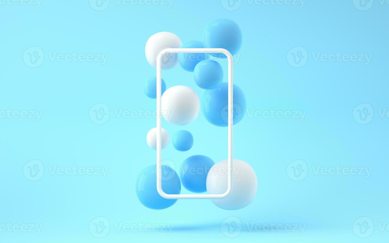 Bouncy and abstract balls, 3d rendering. photo