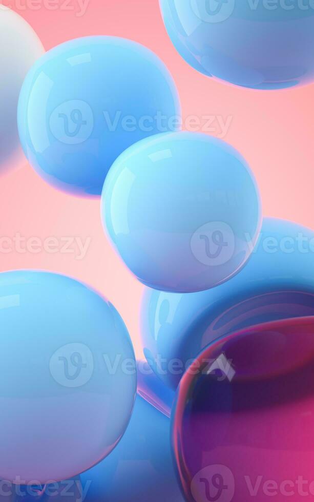 Bouncy and abstract balls, 3d rendering. photo