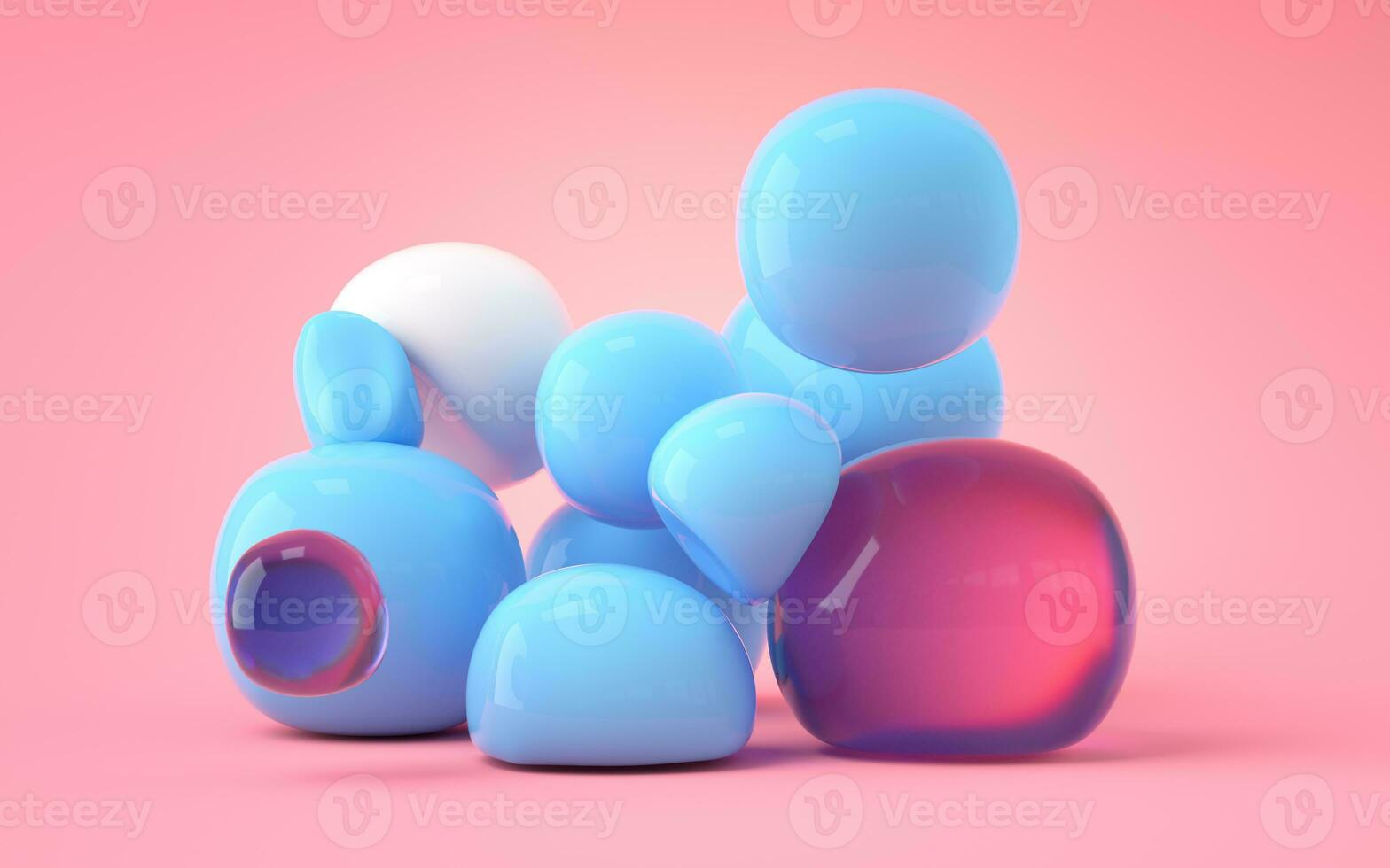 Bouncy and abstract balls, 3d rendering. photo